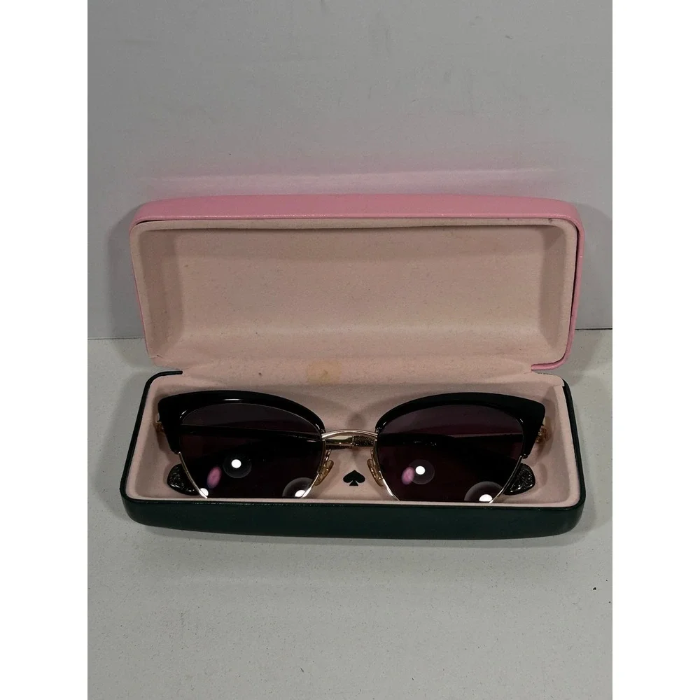 Kate Spade Jahnam/S hello sunshine Black Gold Cat Eye Sunglasses 8079O 52 w Case